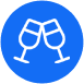 Two glasses of wine are in a circle.